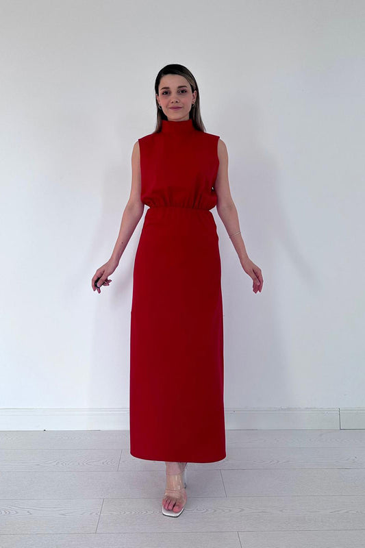 Sleeveless Classic Dress - Red