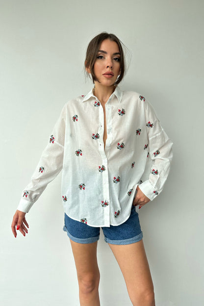 Floral Pattern Shirt - White
