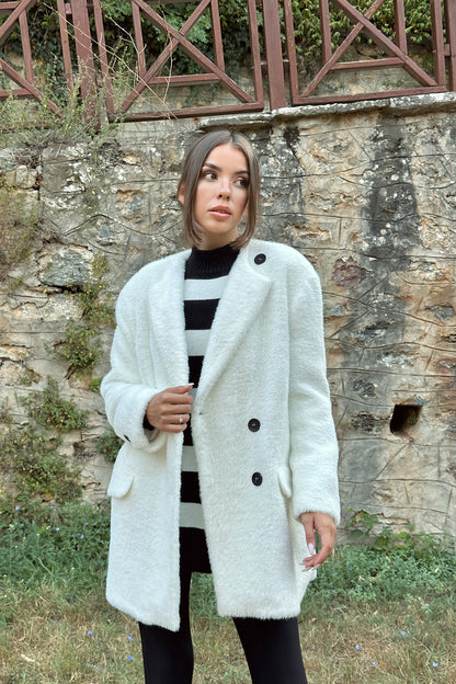 Furry Soft Coat - White