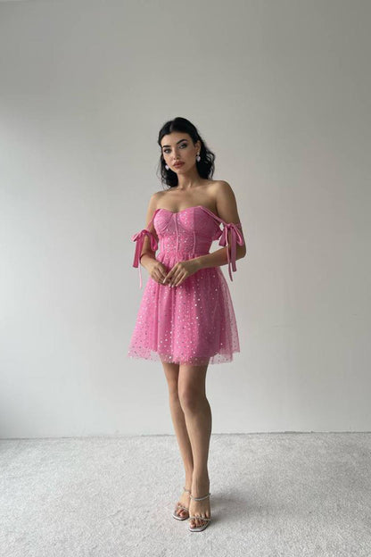 Minikleid mit Tüllrock – Rosa