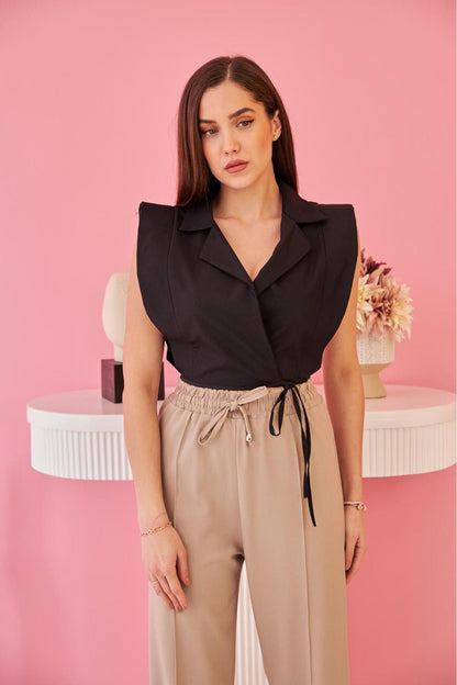 Waist Pleated Trousers - Mink