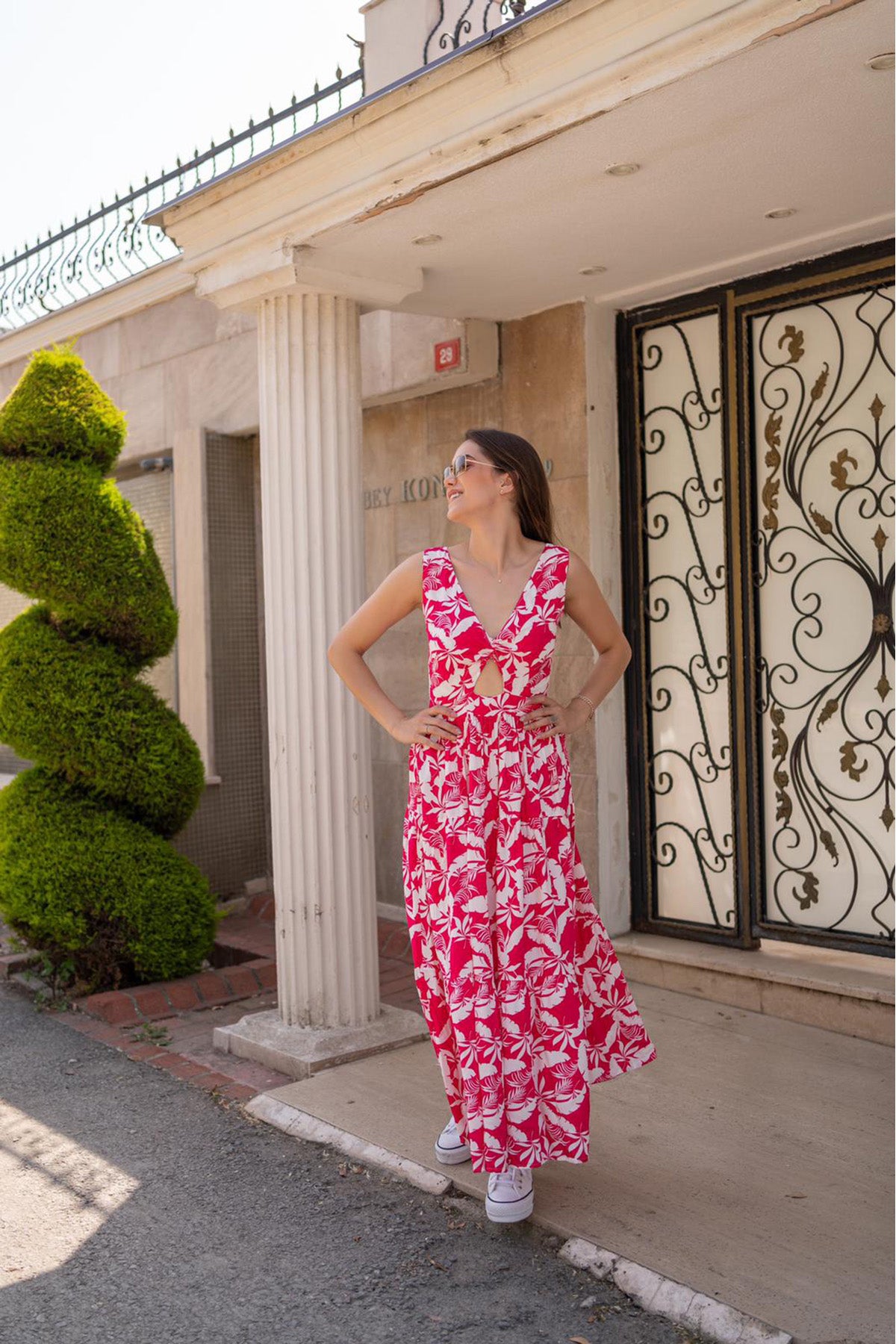 Sommerkleid zum Binden vorne – Rosa