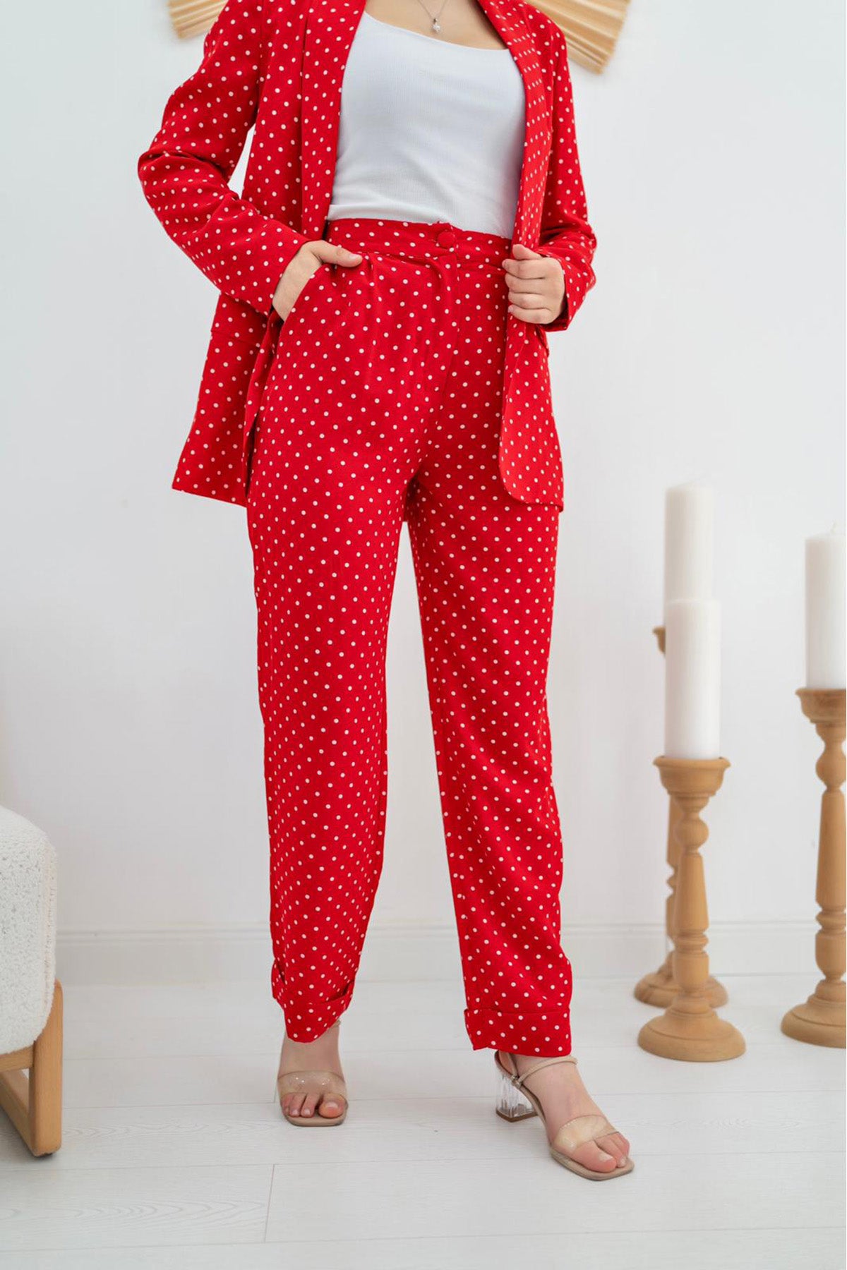 Jacket and Pants Set - Red