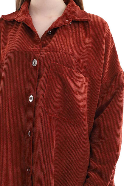 Corduroy Shirt - Burgundy