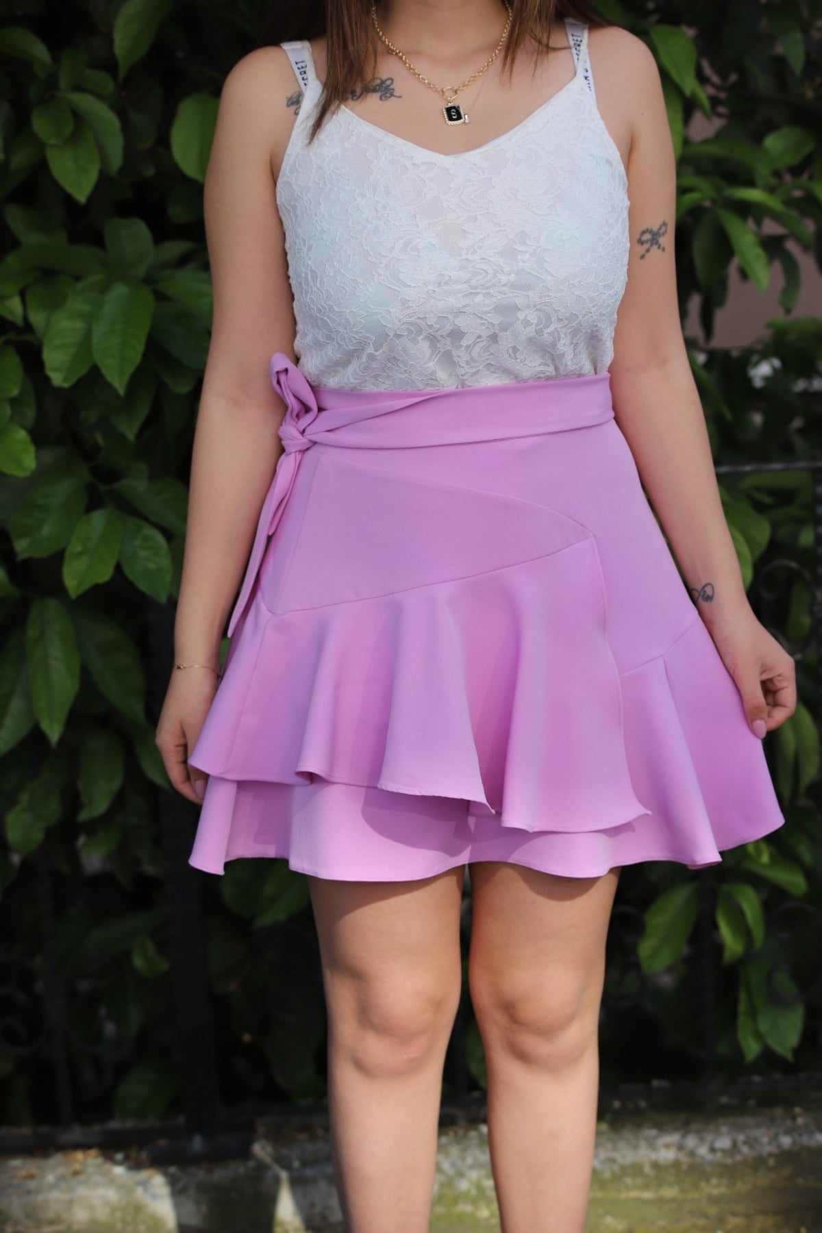 Belted Skirt - Lilac