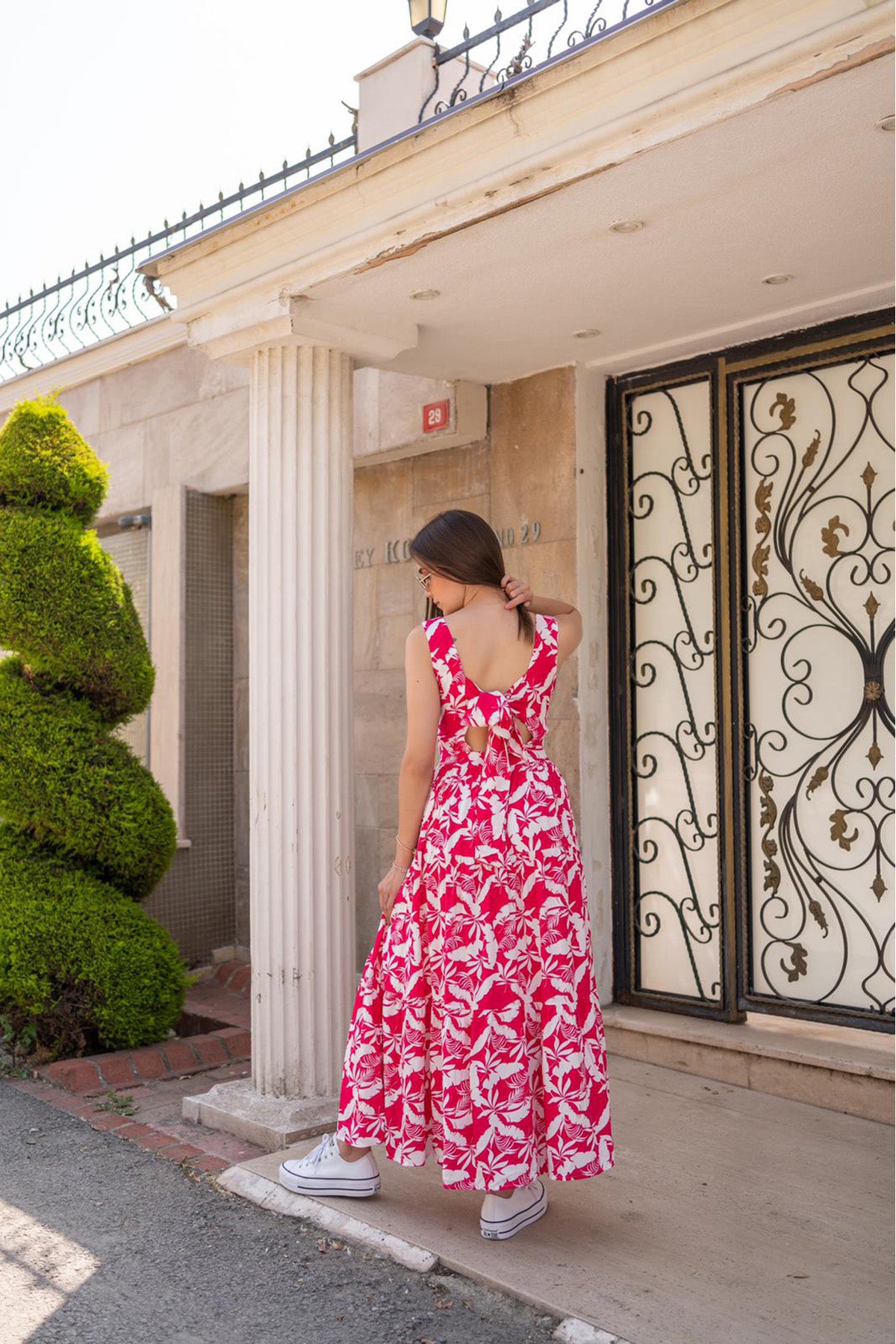 Sommerkleid zum Binden vorne – Rosa